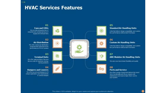HVAC Services Features Ppt PowerPoint Presentation Styles Elements PDF