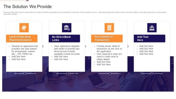 Hackathon Investor Capital Funding Pitch Deck The Solution We Provide Download PDF Hackathon Investor Capital Funding Pitch Deck The Solution We Provide Download PDF