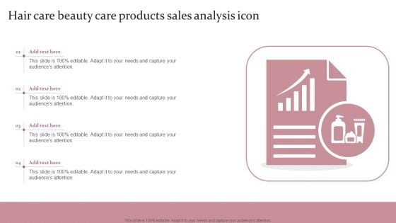 Hair Care Beauty Care Products Sales Analysis Icon Ppt Pictures Example PDF