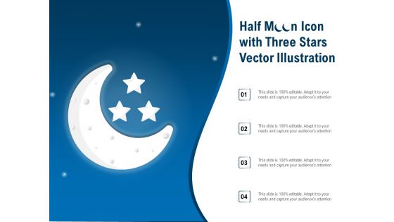 Half Moon Icon With Three Stars Vector Illustration Ppt PowerPoint Presentation Layouts Model