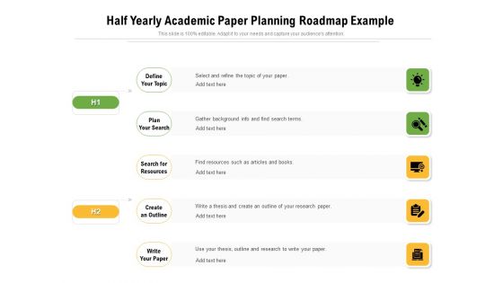 Half Yearly Academic Paper Planning Roadmap Example Formats