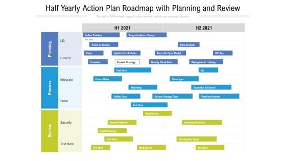 Half Yearly Action Plan Roadmap With Planning And Review Brochure