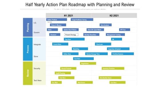 Half Yearly Action Plan Roadmap With Planning And Review Brochure Half Yearly Action Plan Roadmap With Planning And Review Brochure