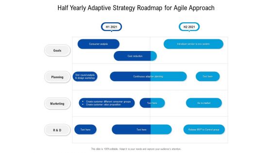 Half Yearly Adaptive Strategy Roadmap For Agile Approach Microsoft