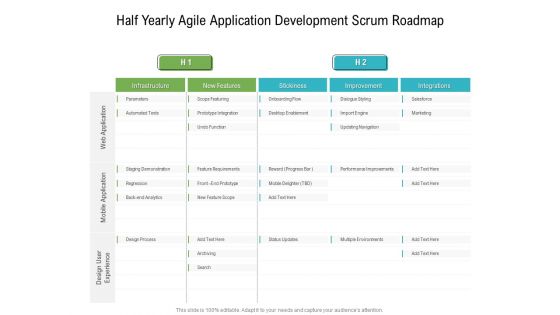 Half Yearly Agile Application Development Scrum Roadmap Brochure Half Yearly Agile Application Development Scrum Roadmap Brochure