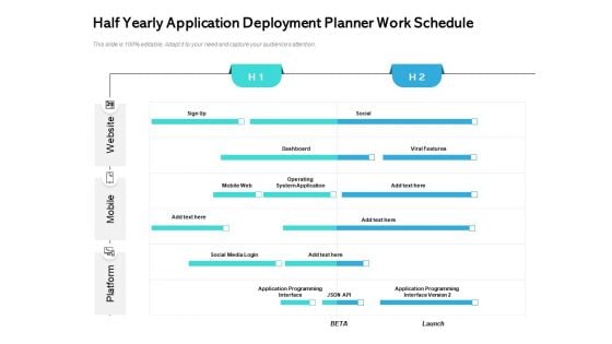 Half Yearly Application Deployment Planner Work Schedule Information