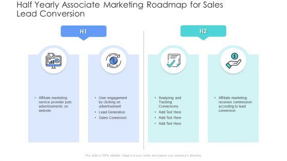 Half Yearly Associate Marketing Roadmap For Sales Lead Conversion Download PDF