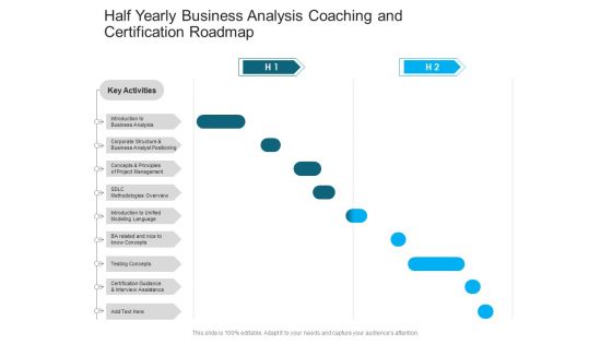 Half Yearly Business Analysis Coaching And Certification Roadmap Portrait