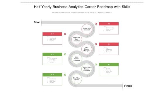 Half Yearly Business Analytics Career Roadmap With Skills Summary