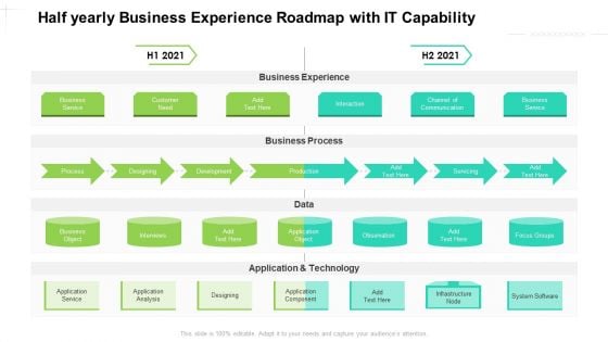 Half Yearly Business Experience Roadmap With IT Capability Microsoft