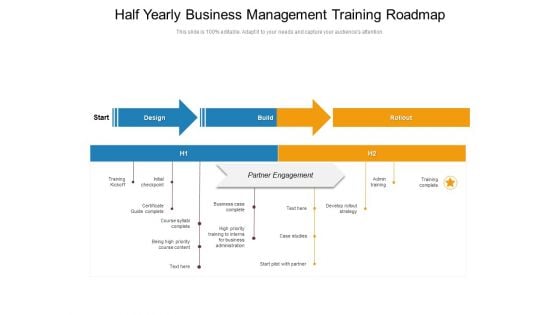 Half Yearly Business Management Training Roadmap Slides