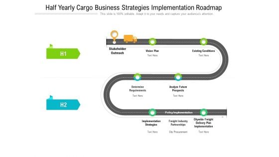 Half Yearly Cargo Business Strategies Implementation Roadmap Diagrams