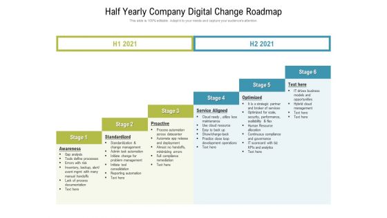 Half Yearly Company Digital Change Roadmap Summary