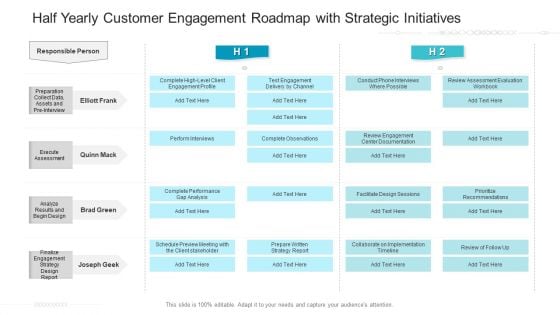 Half Yearly Customer Engagement Roadmap With Strategic Initiatives Inspiration
