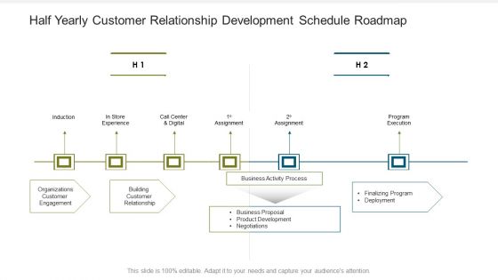 Half Yearly Customer Relationship Development Schedule Roadmap Brochure