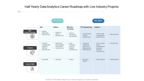 Half Yearly Data Analytics Career Roadmap With Live Industry Projects Formats