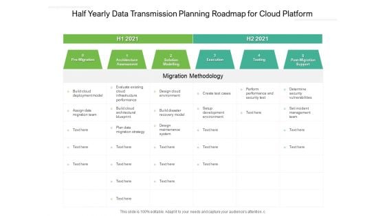 Half Yearly Data Transmission Planning Roadmap For Cloud Platform Background Half Yearly Data Transmission Planning Roadmap For Cloud Platform Background