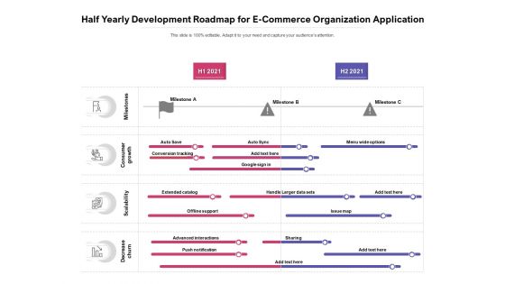 Half Yearly Development Roadmap For E Commerce Organization Application Introduction