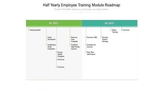 Half Yearly Employee Training Module Roadmap Guidelines