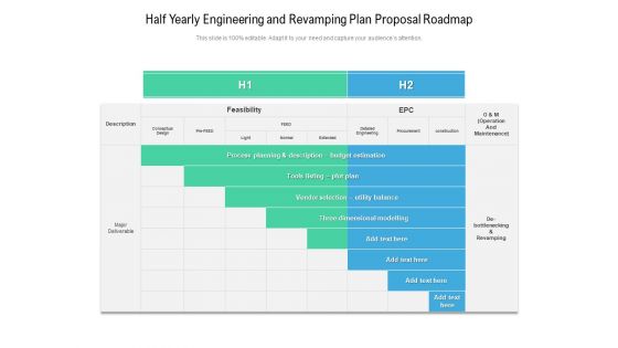 Half Yearly Engineering And Revamping Plan Proposal Roadmap Slides