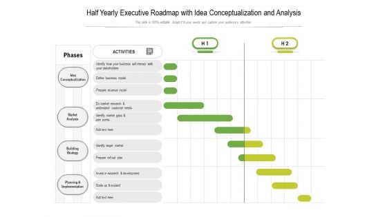 Half Yearly Executive Roadmap With Idea Conceptualization And Analysis Background Half Yearly Executive Roadmap With Idea Conceptualization And Analysis Background