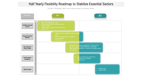 Half Yearly Flexibility Roadmap To Stabilize Essential Sectors Icons