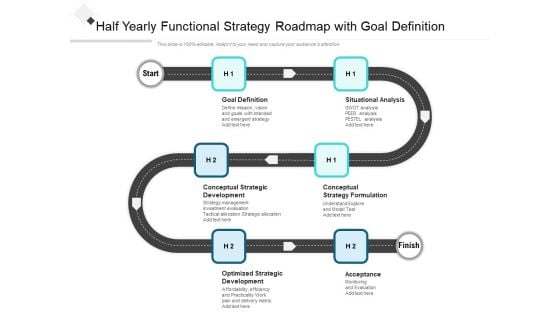 Half Yearly Functional Strategy Roadmap With Goal Definition Themes