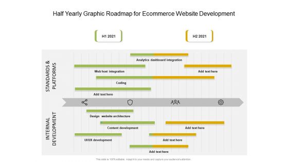 Half Yearly Graphic Roadmap For Ecommerce Website Development Template