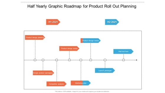 Half Yearly Graphic Roadmap For Product Roll Out Planning Portrait