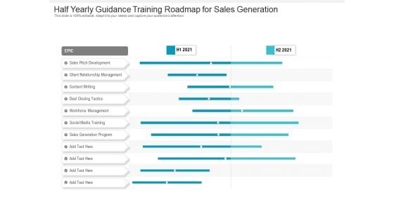 Half Yearly Guidance Training Roadmap For Sales Generation Template