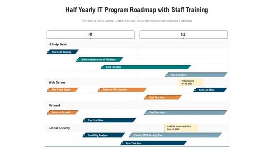 Half Yearly IT Program Roadmap With Staff Training Download