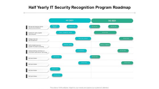 Half Yearly IT Security Recognition Program Roadmap Designs Half Yearly IT Security Recognition Program Roadmap Designs