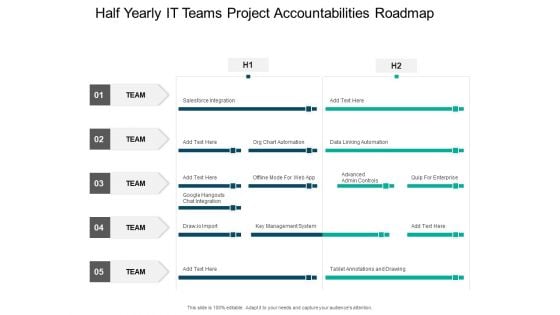 Half Yearly IT Teams Project Accountabilities Roadmap Pictures