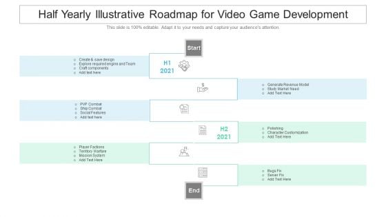 Half Yearly Illustrative Roadmap For Video Game Development Graphics