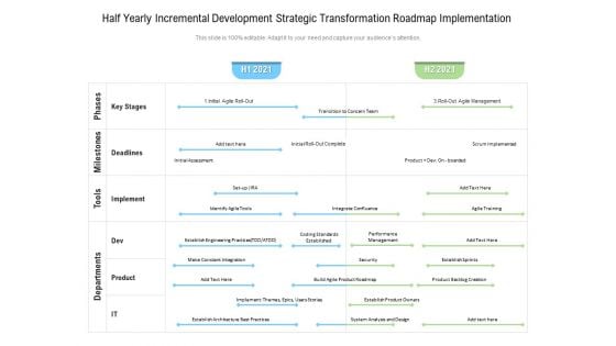 Half Yearly Incremental Development Strategic Transformation Roadmap Implementation Template Half Yearly Incremental Development Strategic Transformation Roadmap Implementation Template