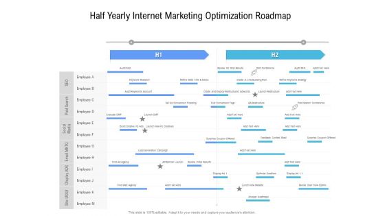 Half Yearly Internet Marketing Optimization Roadmap Infographics