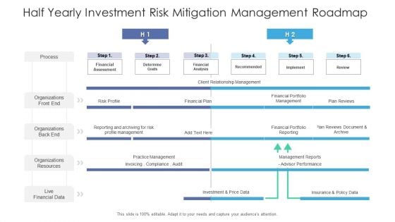 Half Yearly Investment Risk Mitigation Management Roadmap Pictures