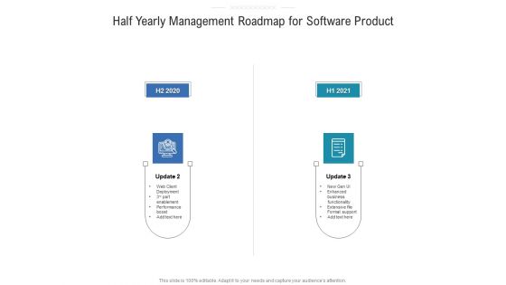 Half Yearly Management Roadmap For Software Product Portrait