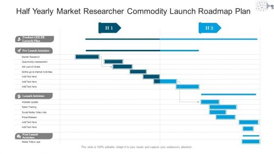 Half Yearly Market Researcher Commodity Launch Roadmap Plan Download