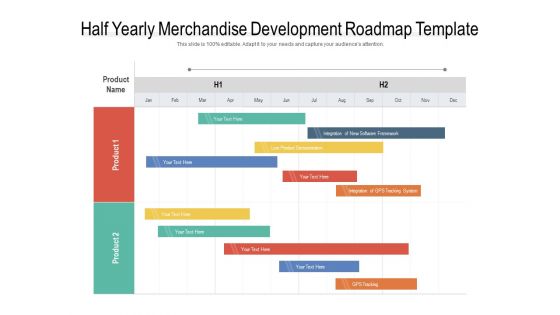 Half Yearly Merchandise Development Roadmap Template Microsoft