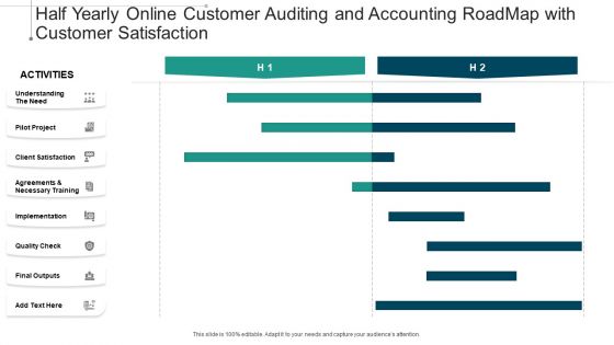 Half Yearly Online Customer Auditing And Accounting Roadmap With Customer Satisfaction Professional