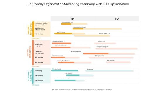 Half Yearly Organization Marketing Roadmap With SEO Optimization Download