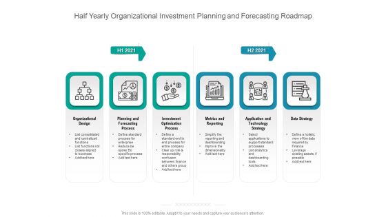 Half Yearly Organizational Investment Planning And Forecasting Roadmap Template
