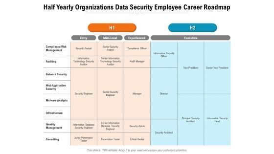 Half Yearly Organizations Data Security Employee Career Roadmap Introduction