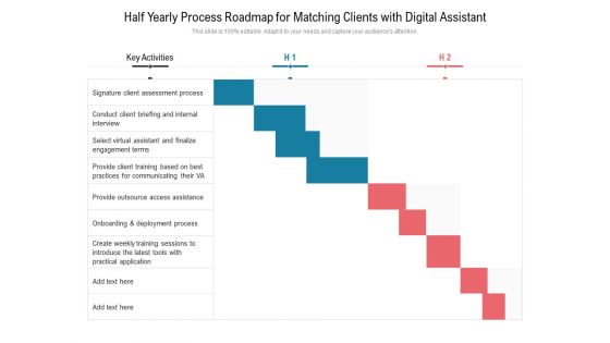 Half Yearly Process Roadmap For Matching Clients With Digital Assistant Microsoft