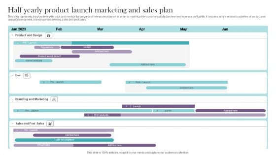 Half Yearly Product Launch Marketing And Sales Plan Ideas PDF