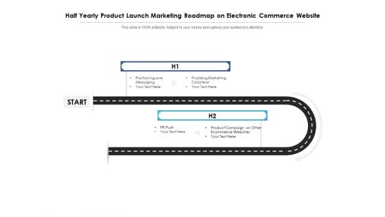 Half Yearly Product Launch Marketing Roadmap On Electronic Commerce Website Information