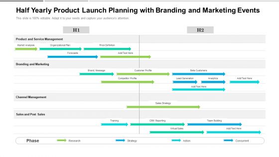 Half Yearly Product Launch Planning With Branding And Marketing Events Inspiration