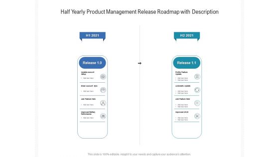 Half Yearly Product Management Release Roadmap With Description Elements