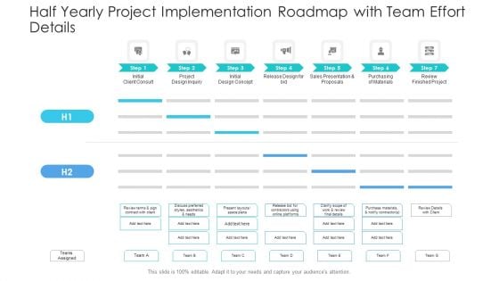 Half Yearly Project Implementation Roadmap With Team Effort Details Ideas Half Yearly Project Implementation Roadmap With Team Effort Details Ideas